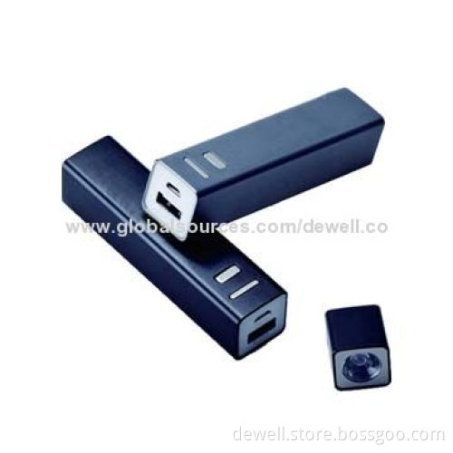 2,600mAh LED Flashlight Power Bank, Use Samsung Battery